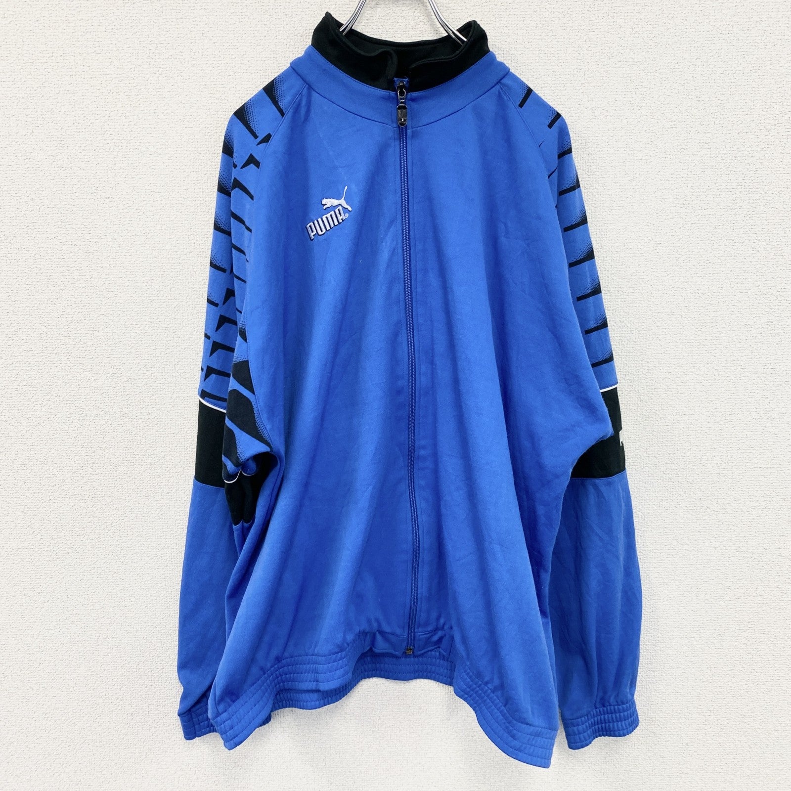 90s　PUMA　プーマ　トラックジャケット/ジャージ　ヴィンテージ　刺繍ロゴ　青　ブルー　XLサイズ