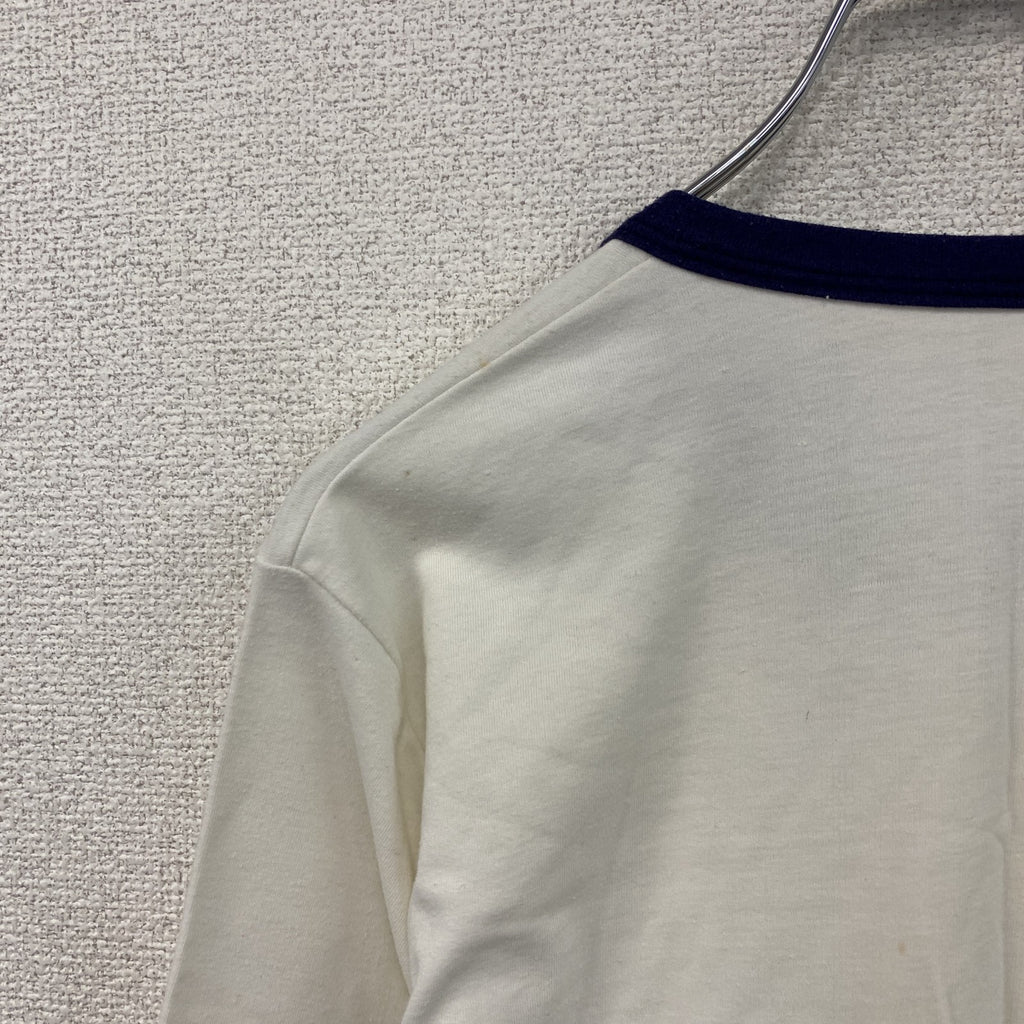 THOMAS CUP　バドミントン　半袖プリントTシャツ　リンガーT　白　ホワイト　