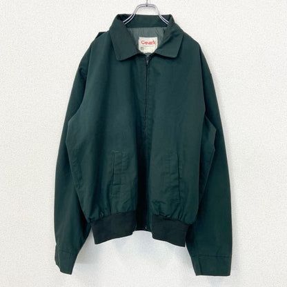 古着 used　CANEX　長袖フルジップワークジャケット　スイングトップ　シンプル　深緑　ノームコア　カナダ製　XLサイズ
