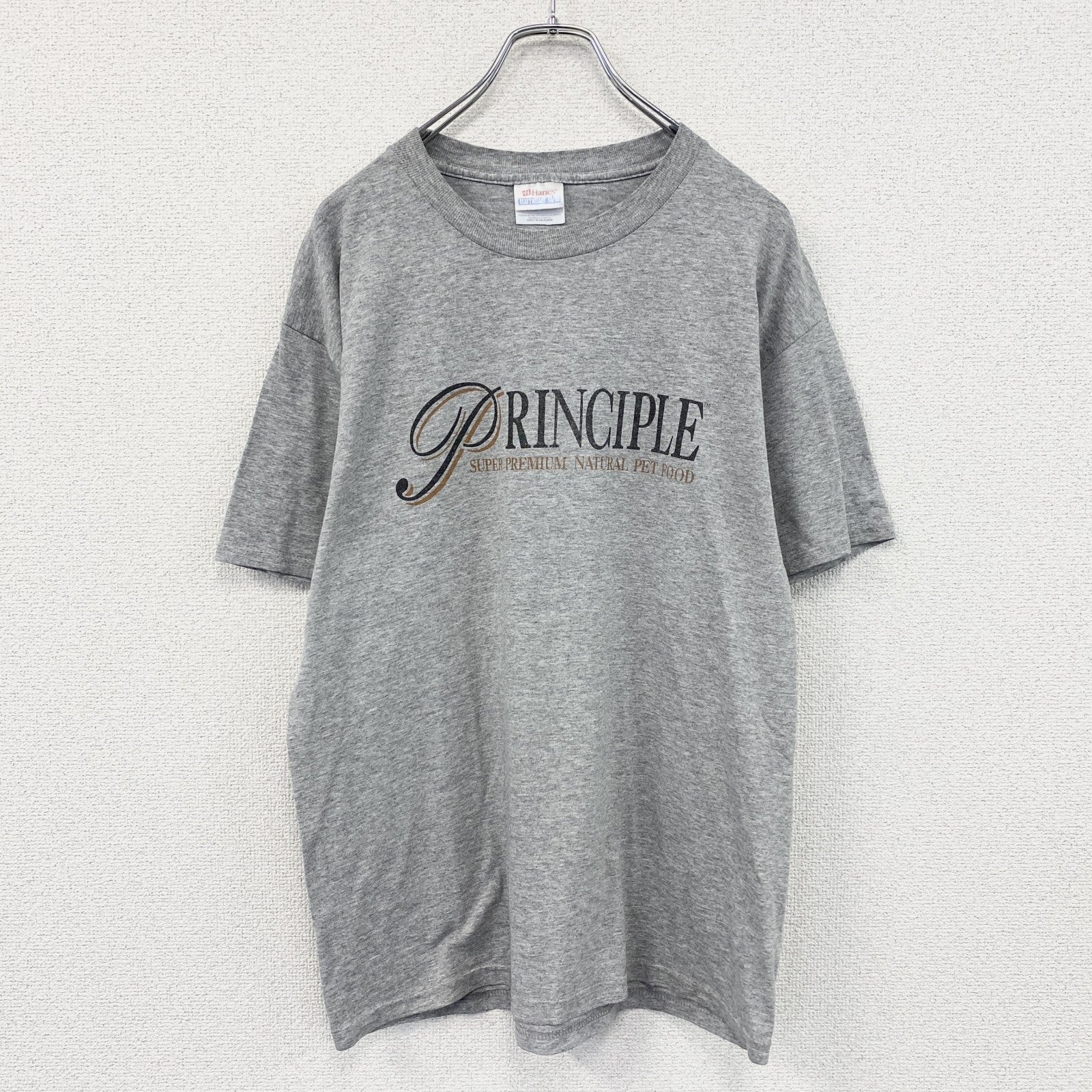 Hanes　ヘインズ　半袖プリントTシャツ　灰色　グレー　Mサイズ　
