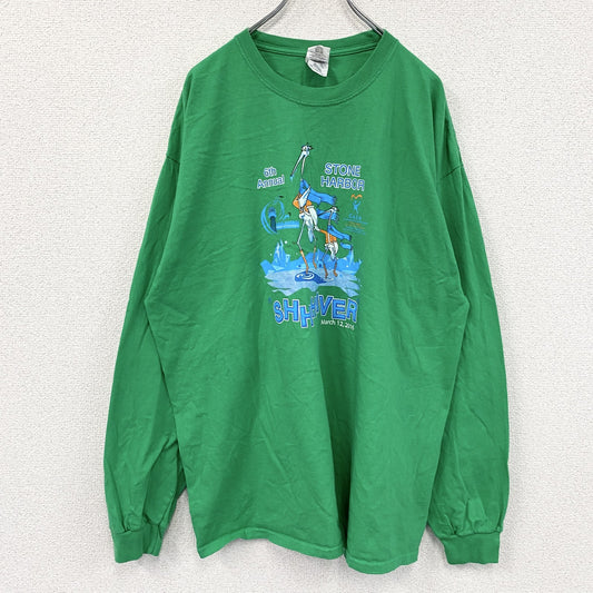 GILDAN　ギルダン　長袖Tシャツ/ロンT　緑　グリーン　2XLサイズ