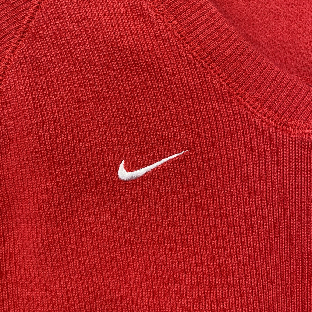 90s　NIKE　ナイキ　コットンニットセーター　ヴィンテージ　赤　レッド　XLサイズ