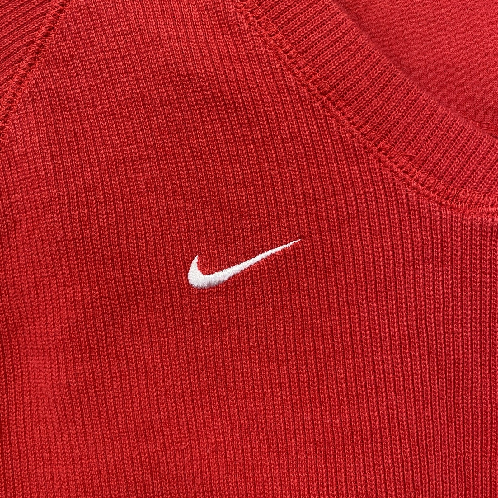 90s　NIKE　ナイキ　コットンニットセーター　ヴィンテージ　赤　レッド　XLサイズ