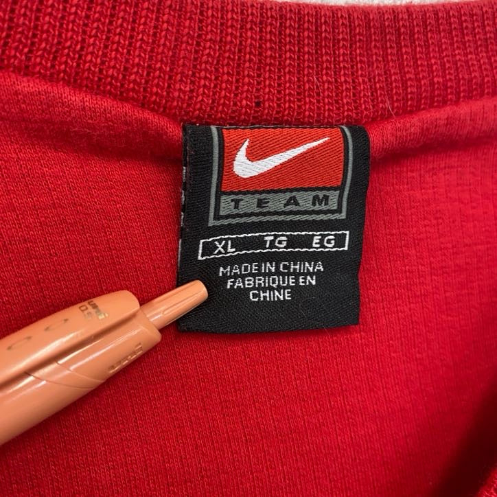 90s　NIKE　ナイキ　コットンニットセーター　ヴィンテージ　赤　レッド　XLサイズ