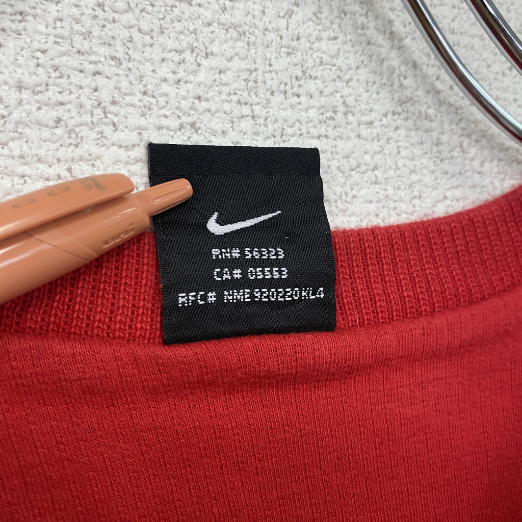90s　NIKE　ナイキ　コットンニットセーター　ヴィンテージ　赤　レッド　XLサイズ