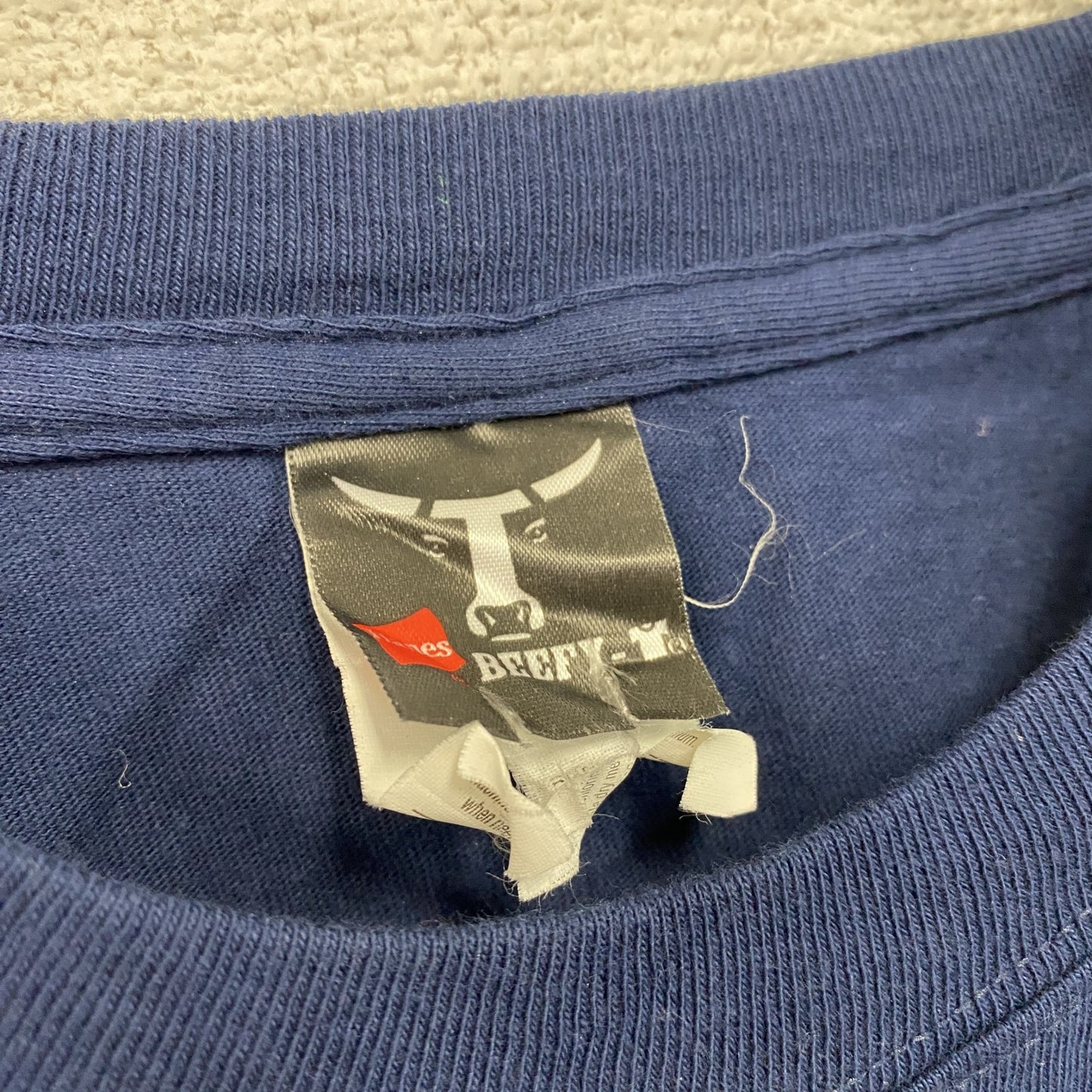 Hanes　ヘインズ　半袖プリントTシャツ　紺　ネイビー　XLサイズ