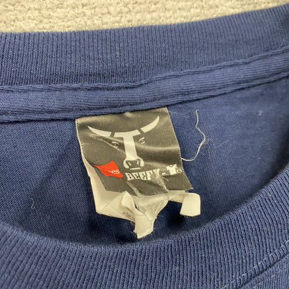Hanes　ヘインズ　半袖プリントTシャツ　紺　ネイビー　XLサイズ