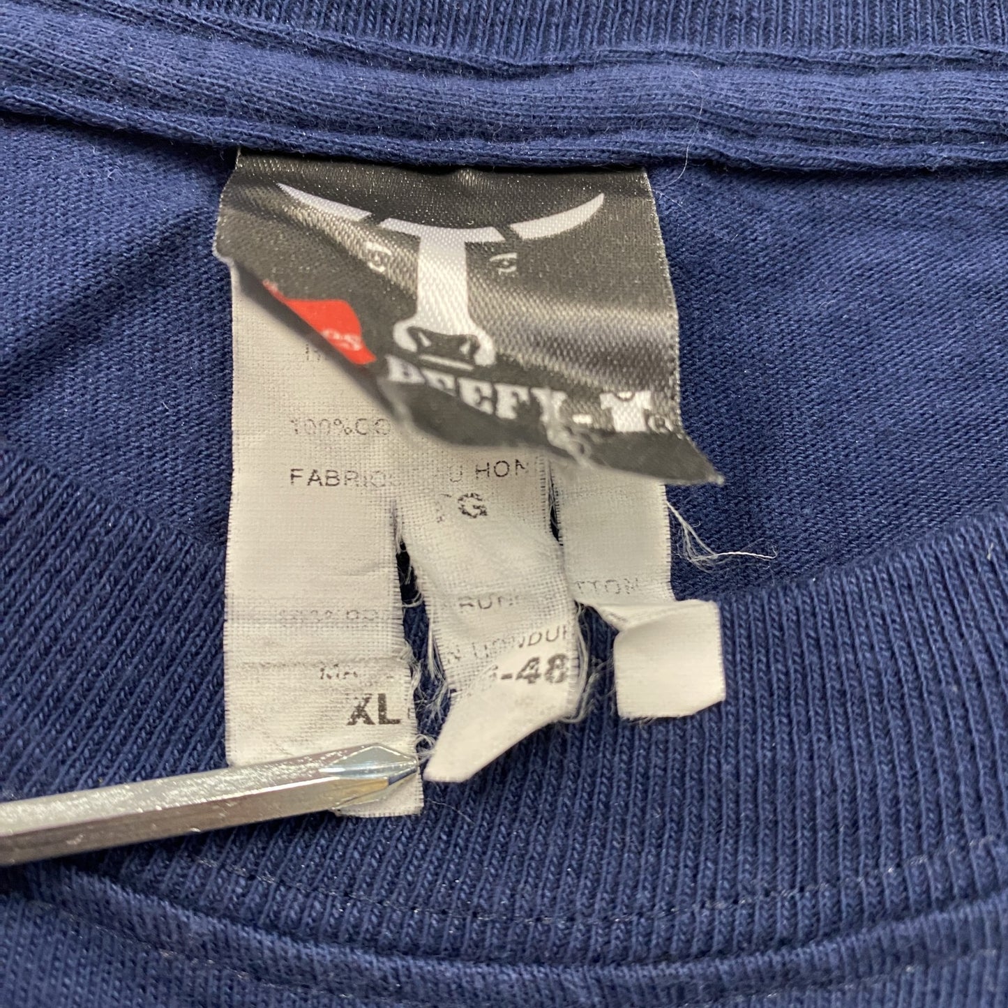 Hanes　ヘインズ　半袖プリントTシャツ　紺　ネイビー　XLサイズ