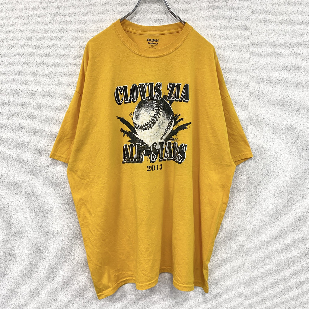 GILDAN　ギルダン　半袖プリントTシャツ　黄色　イエロー　2XLサイズ
