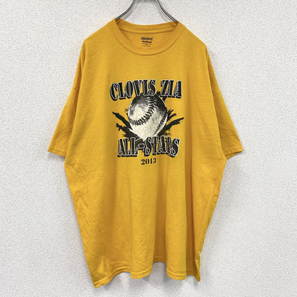 GILDAN　ギルダン　半袖プリントTシャツ　黄色　イエロー　2XLサイズ