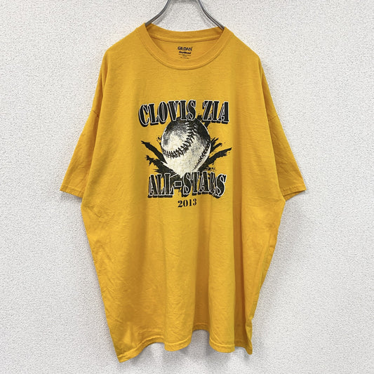 GILDAN　ギルダン　半袖プリントTシャツ　黄色　イエロー　2XLサイズ