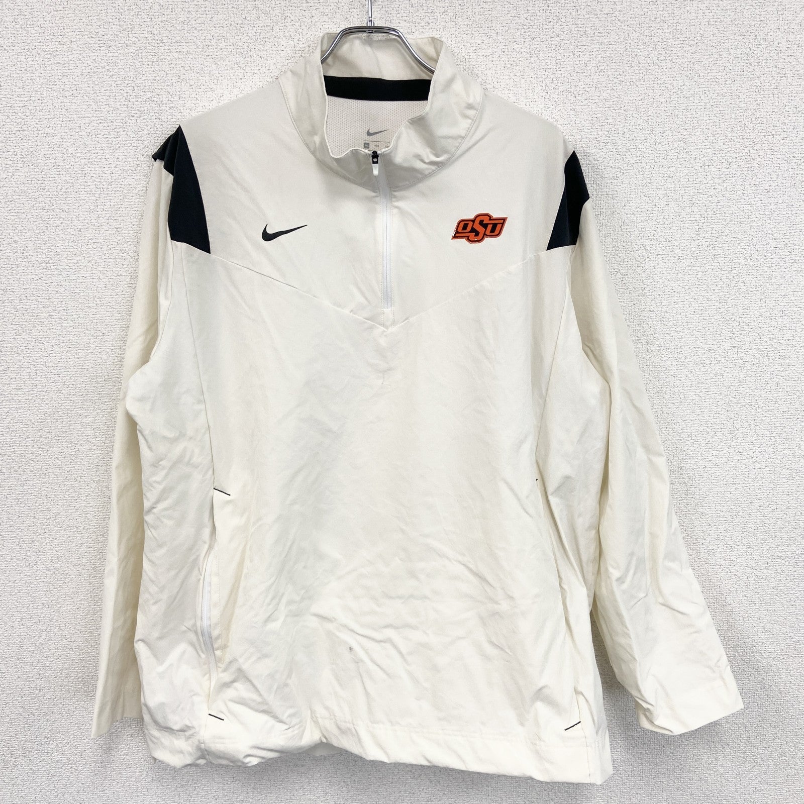 NIKE　ナイキ　プルオーバージャケット　ハーフジップ　OSU　白　ホワイト　2XLサイズ