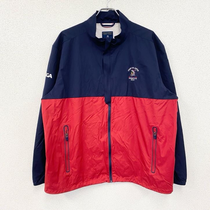 POLO GOLF　ポロゴルフ　ラルフローレン　ナイロンジャケット　紺　ネイビー　赤　レッド　2XLサイズ