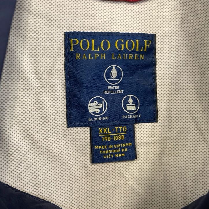 POLO GOLF　ポロゴルフ　ラルフローレン　ナイロンジャケット　紺　ネイビー　赤　レッド　2XLサイズ