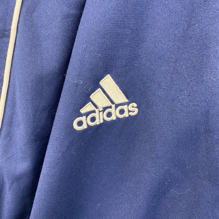 90s　adidas　アディダス　トラックジャケット/ジャージ　ヴィンテージ　刺繍ロゴ　紺　ネイビー　2XLサイズ
