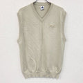 00s　adidas　アディダス　カシミヤ混シルクニットベスト　ヴィンテージ　ライトベージュ　2XLサイズ