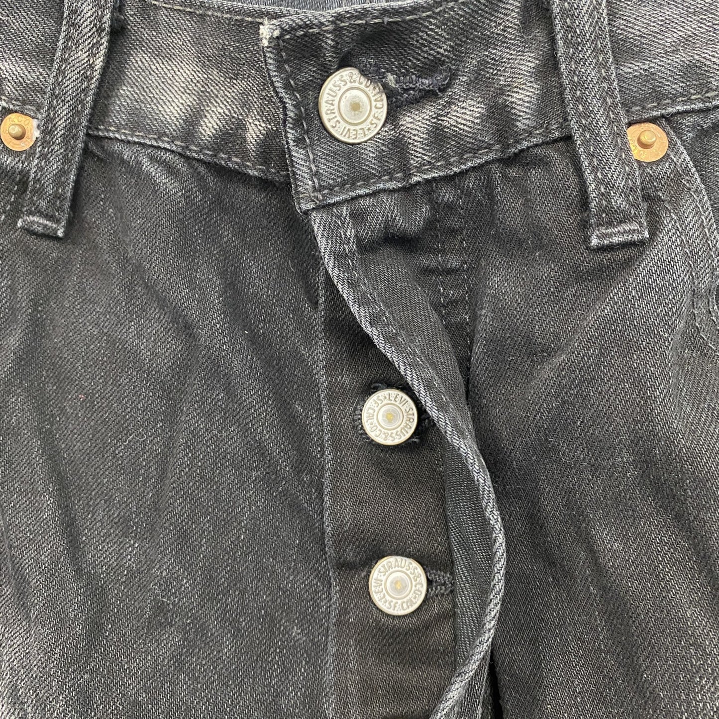 90s　Levi’s　リーバイス　501　ブラックデニムパンツ/ジーンズ　ボタンフライ　ヴィンテージ　W34サイズ