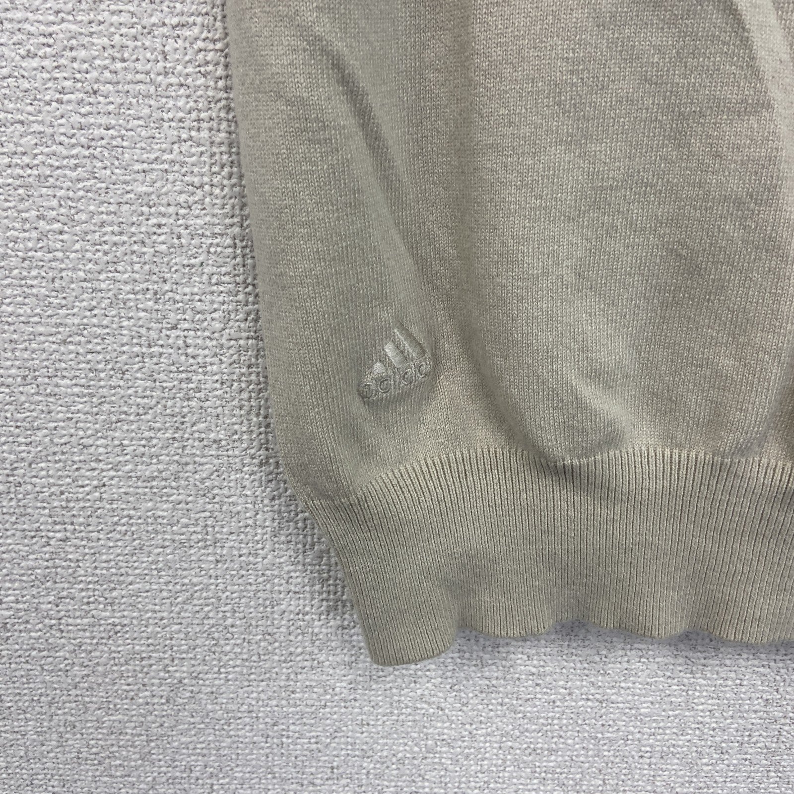 00s　adidas　アディダス　カシミヤ混シルクニットベスト　ヴィンテージ　ライトベージュ　2XLサイズ
