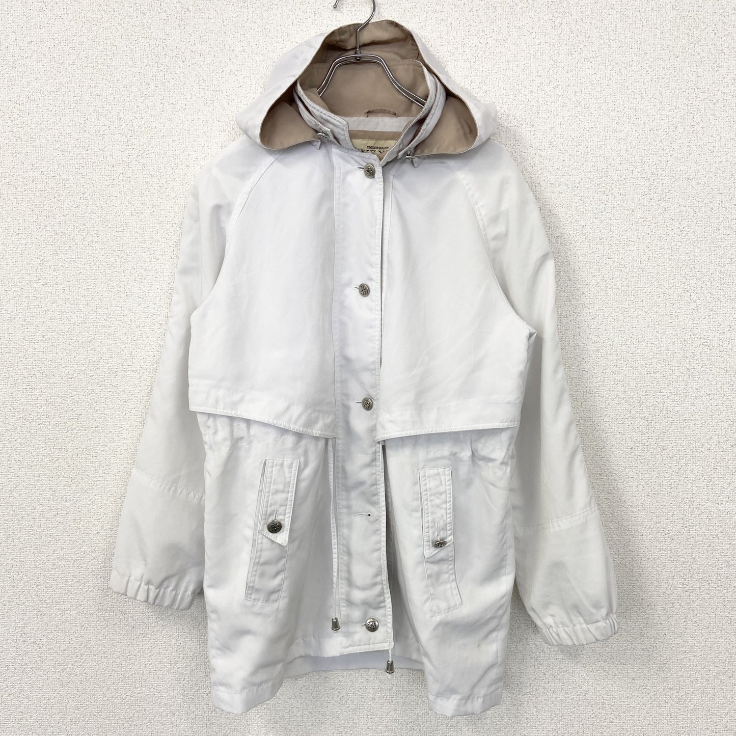 古着 used　NEWYORK CLASSIC　 ニューヨーク クラシック　長袖ハイネックブルゾン　無地　フーディー　白　Sサイズ