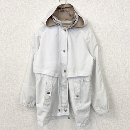 古着 used　NEWYORK CLASSIC　 ニューヨーク クラシック　長袖ハイネックブルゾン　無地　フーディー　白　Sサイズ