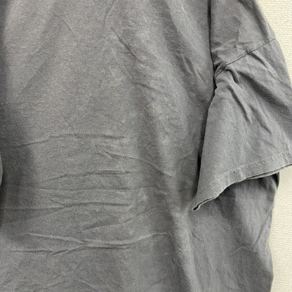 B&C　半袖プリントTシャツ　フェード　英字プリント　ビッグデザイン　クルーネック　黒　ブラック　2XLサイズ