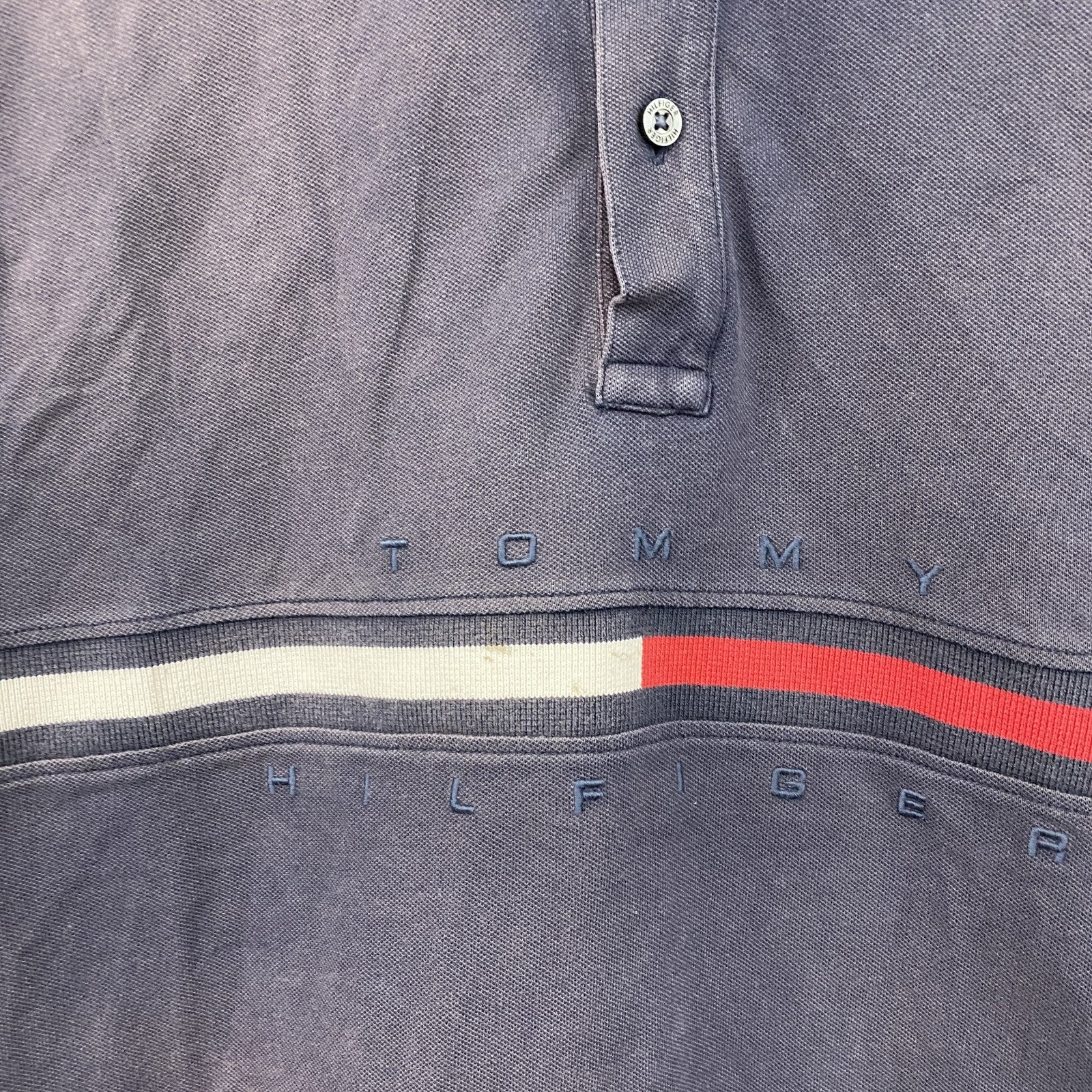 TOMMY HILFIGER　トミーヒルフィガー　半袖ポロシャツ　フェード　紺　ネイビー　XLサイズ
