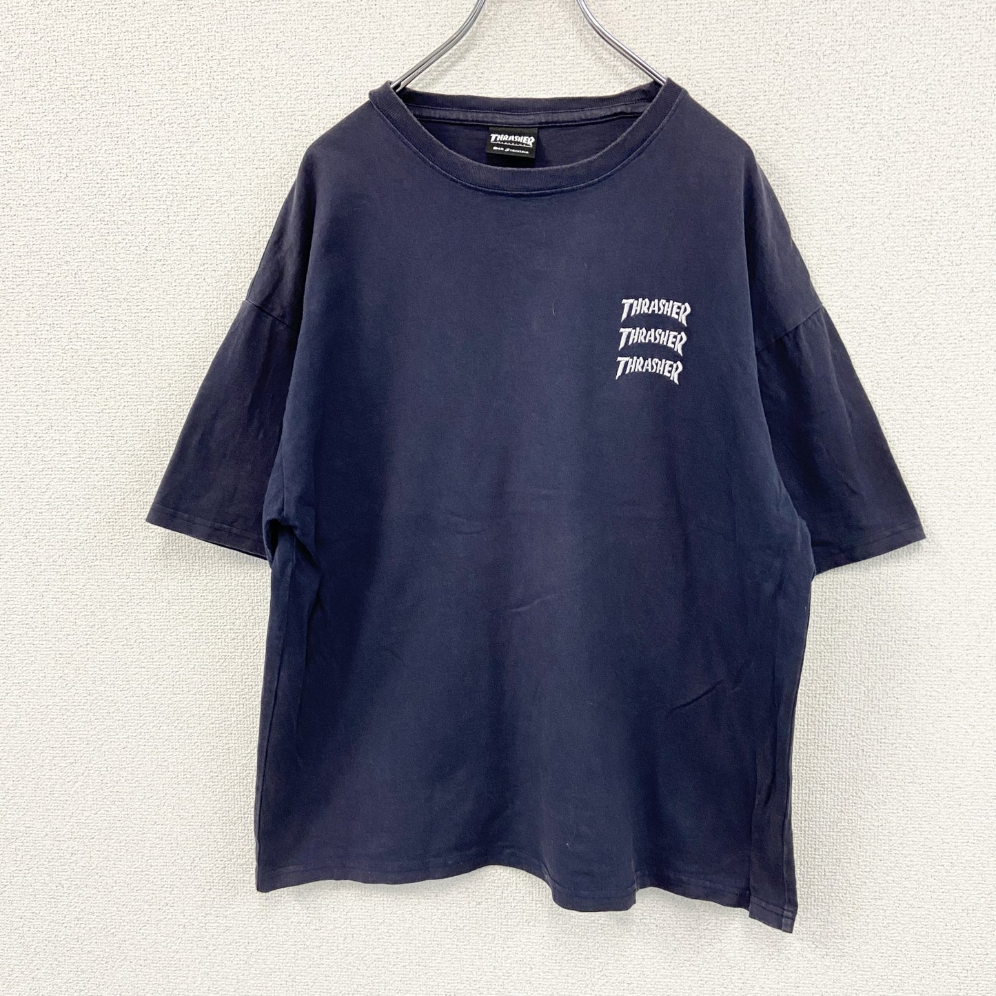 THRASHER スラッシャー　半袖プリントTシャツ　紺　ネイビー　Lサイズ