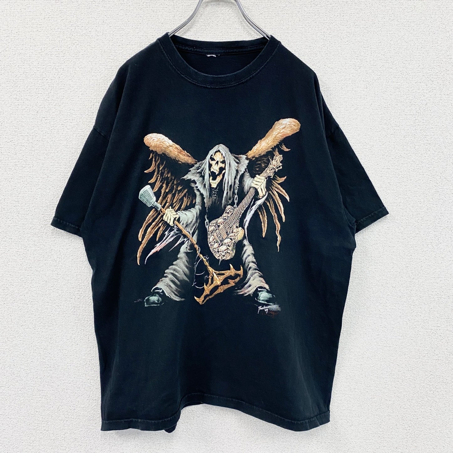 死神　半袖プリントTシャツ　黒　ブラック