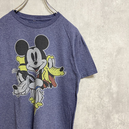 古着 used　Disney　ディズニー　Mickey mouse　ミッキーマウス　ドナルド　半袖プリントTシャツ　ネイビー