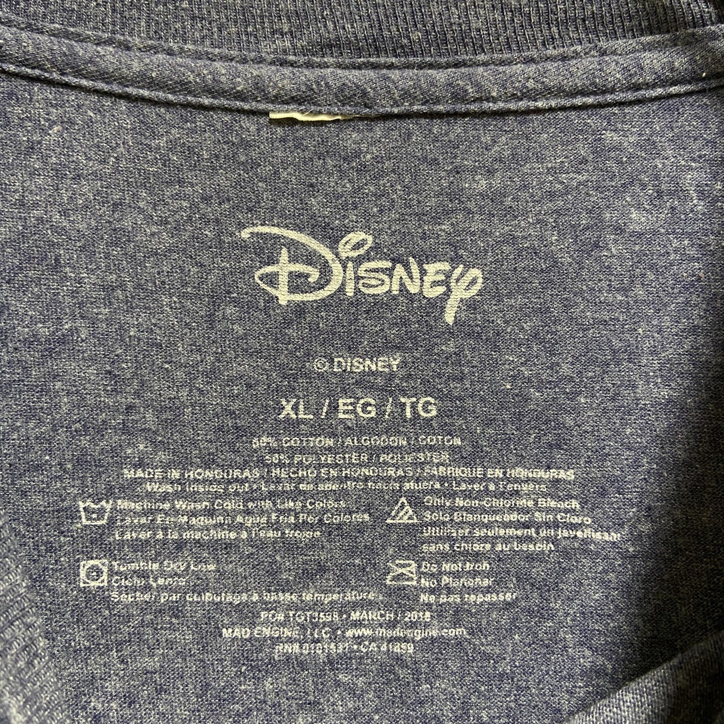 古着 used　Disney　ディズニー　Mickey mouse　ミッキーマウス　ドナルド　半袖プリントTシャツ　ネイビー