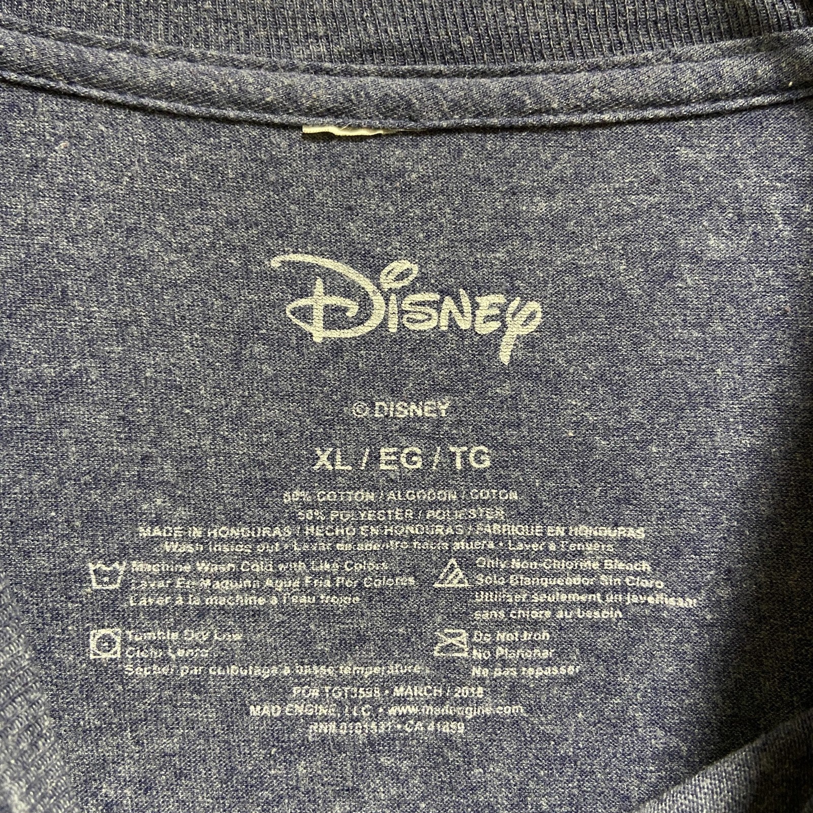 古着 used　Disney　ディズニー　Mickey mouse　ミッキーマウス　ドナルド　半袖プリントTシャツ　ネイビー