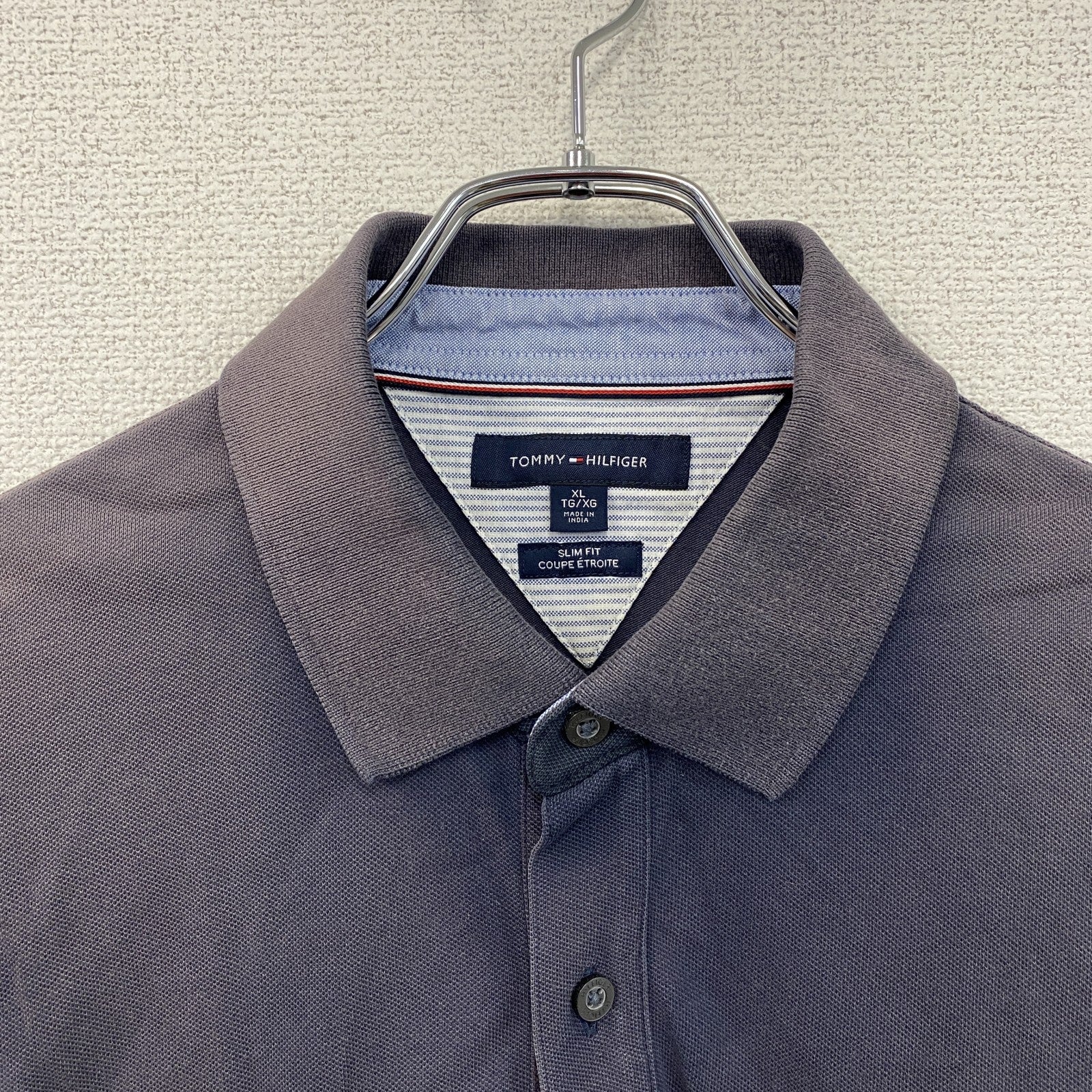TOMMY HILFIGER　トミーヒルフィガー　半袖ポロシャツ　フェード　紺　ネイビー　XLサイズ