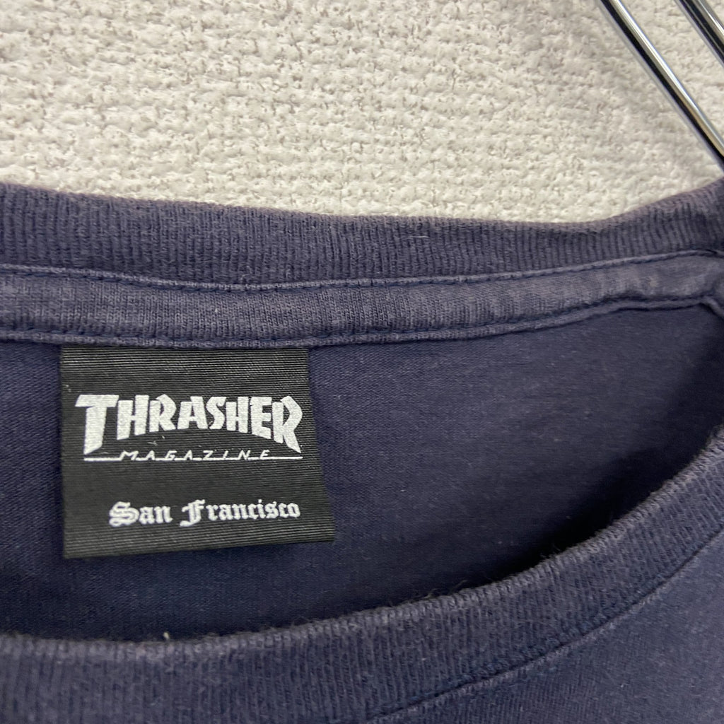 THRASHER スラッシャー　半袖プリントTシャツ　紺　ネイビー　Lサイズ