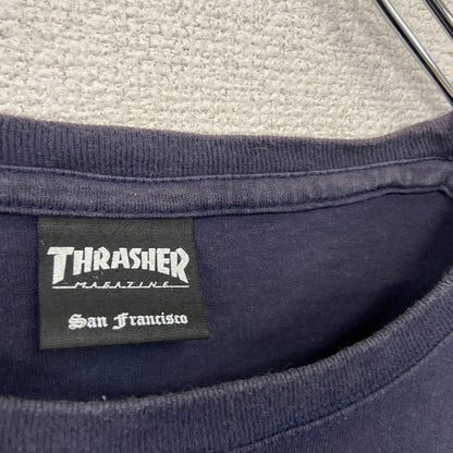 THRASHER スラッシャー　半袖プリントTシャツ　紺　ネイビー　Lサイズ