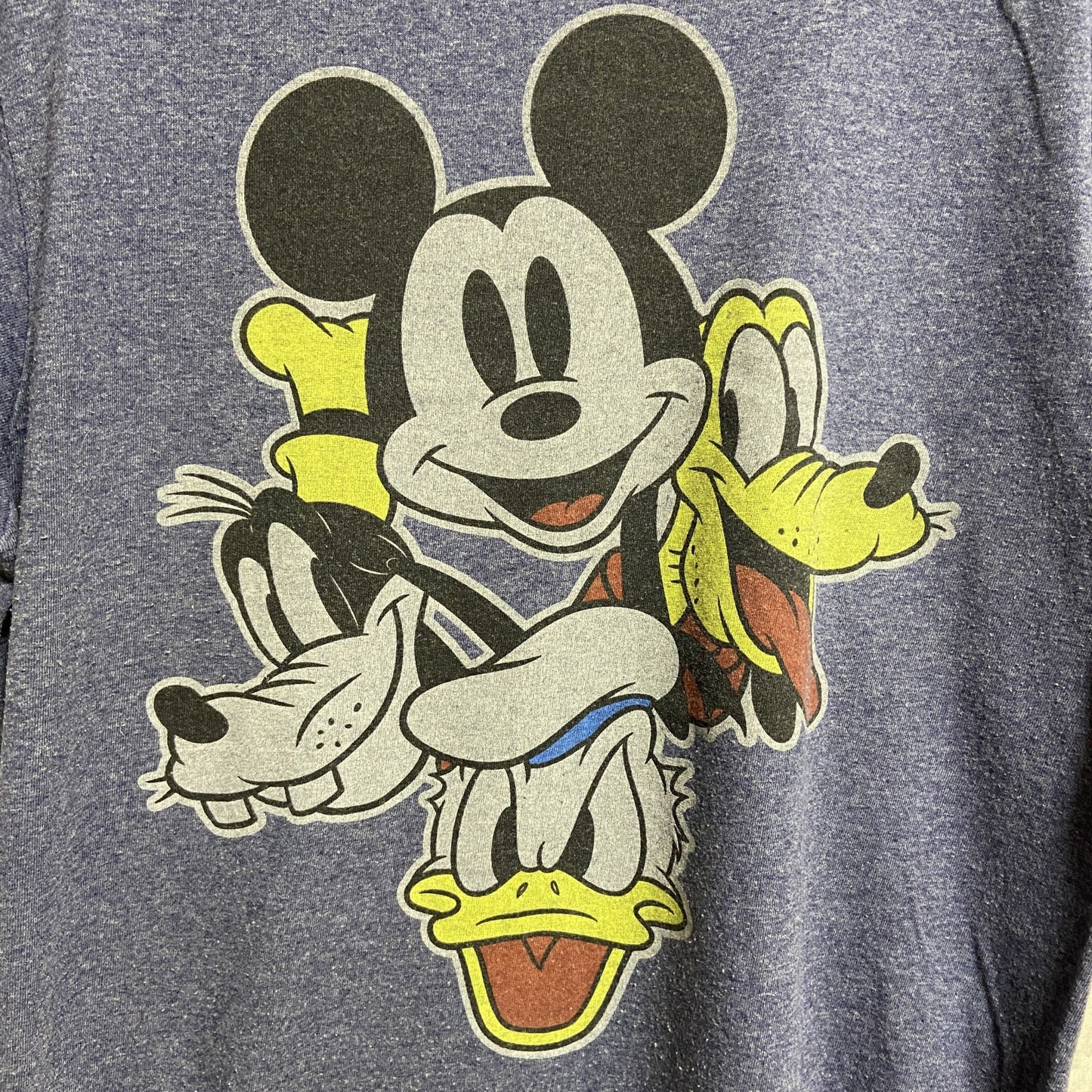 古着 used　Disney　ディズニー　Mickey mouse　ミッキーマウス　ドナルド　半袖プリントTシャツ　ネイビー