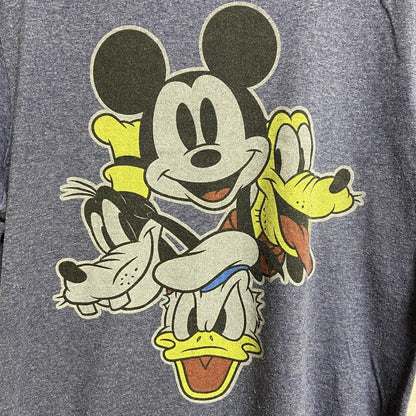 古着 used　Disney　ディズニー　Mickey mouse　ミッキーマウス　ドナルド　半袖プリントTシャツ　ネイビー