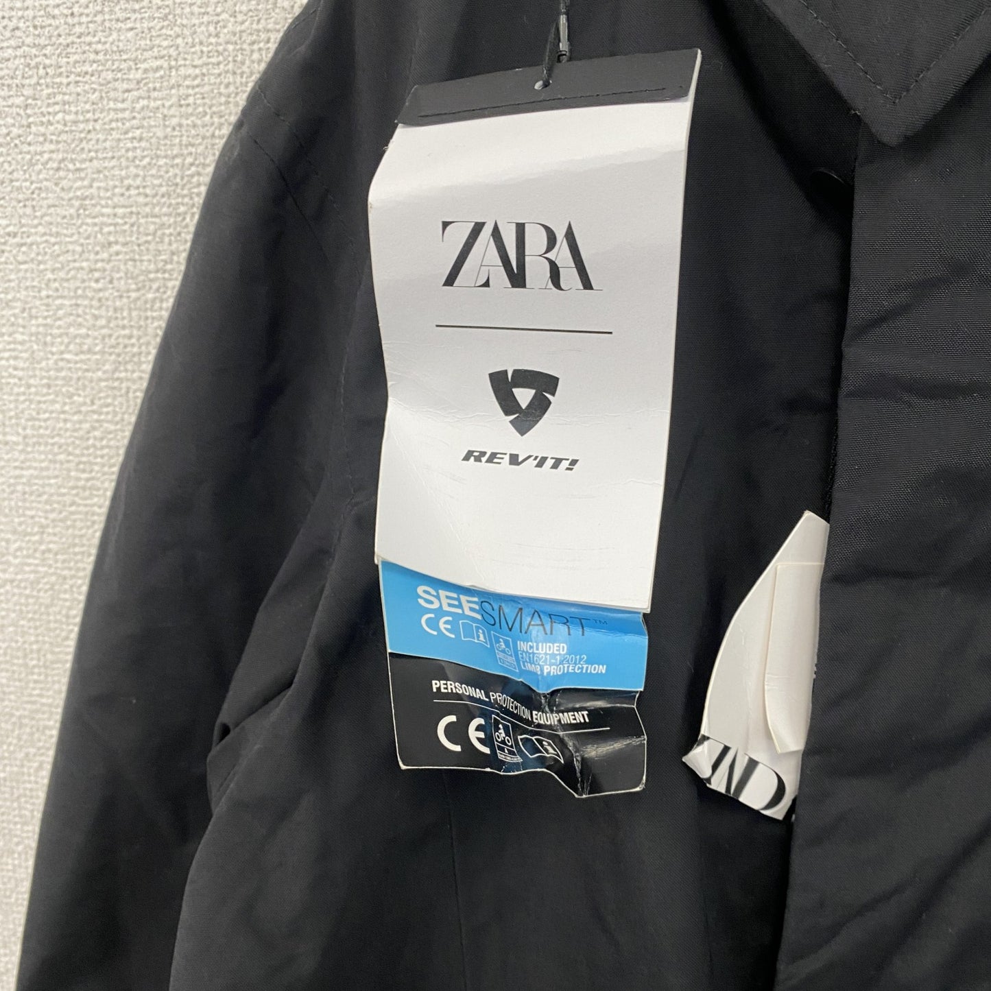 REV'IT×ZARA　レブイット　ザラ　モーターサイクルジャケット　モッズコート　タグ付き　ブラック　Lサイズ