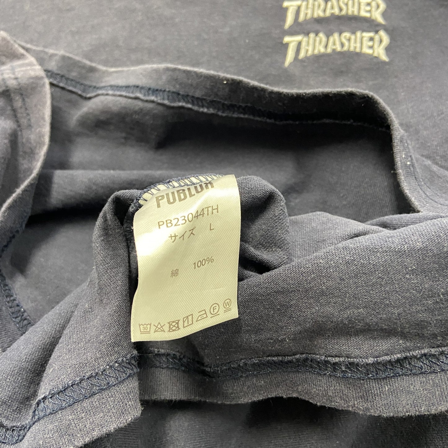 THRASHER スラッシャー　半袖プリントTシャツ　紺　ネイビー　Lサイズ