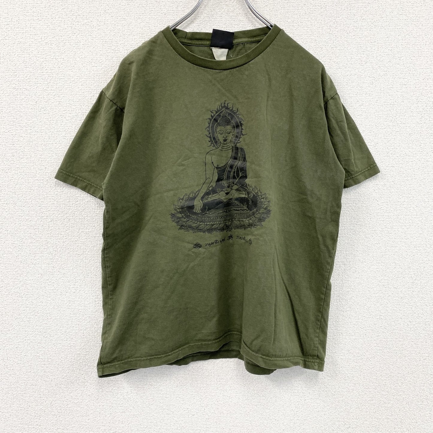 Wall Of Fame　大仏　半袖プリントTシャツ　カーキ