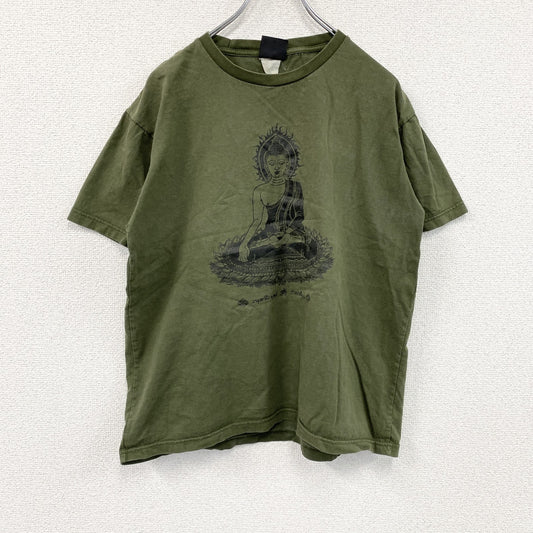 Wall Of Fame　大仏　半袖プリントTシャツ　カーキ