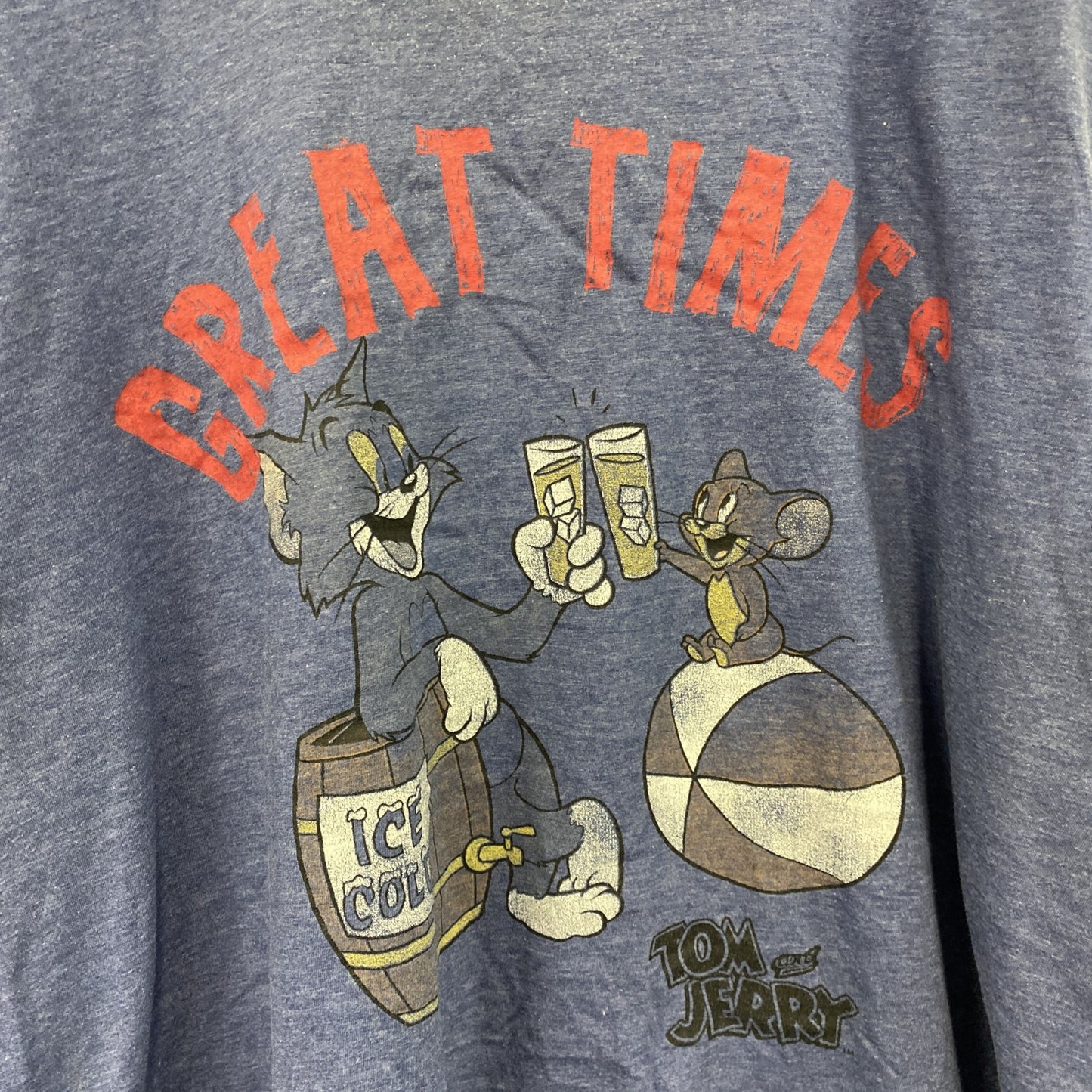 TOM and JERRY　トムとジェリー　半袖プリントTシャツ　紺　ネイビー　2XLサイズ