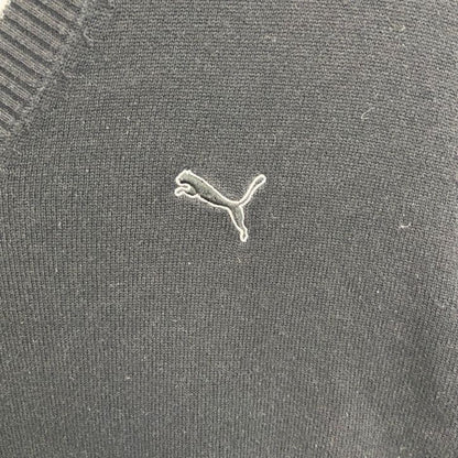 PUMA　プーマ　ニットセーター　刺繡ロゴ　黒　ブラック　Lサイズ