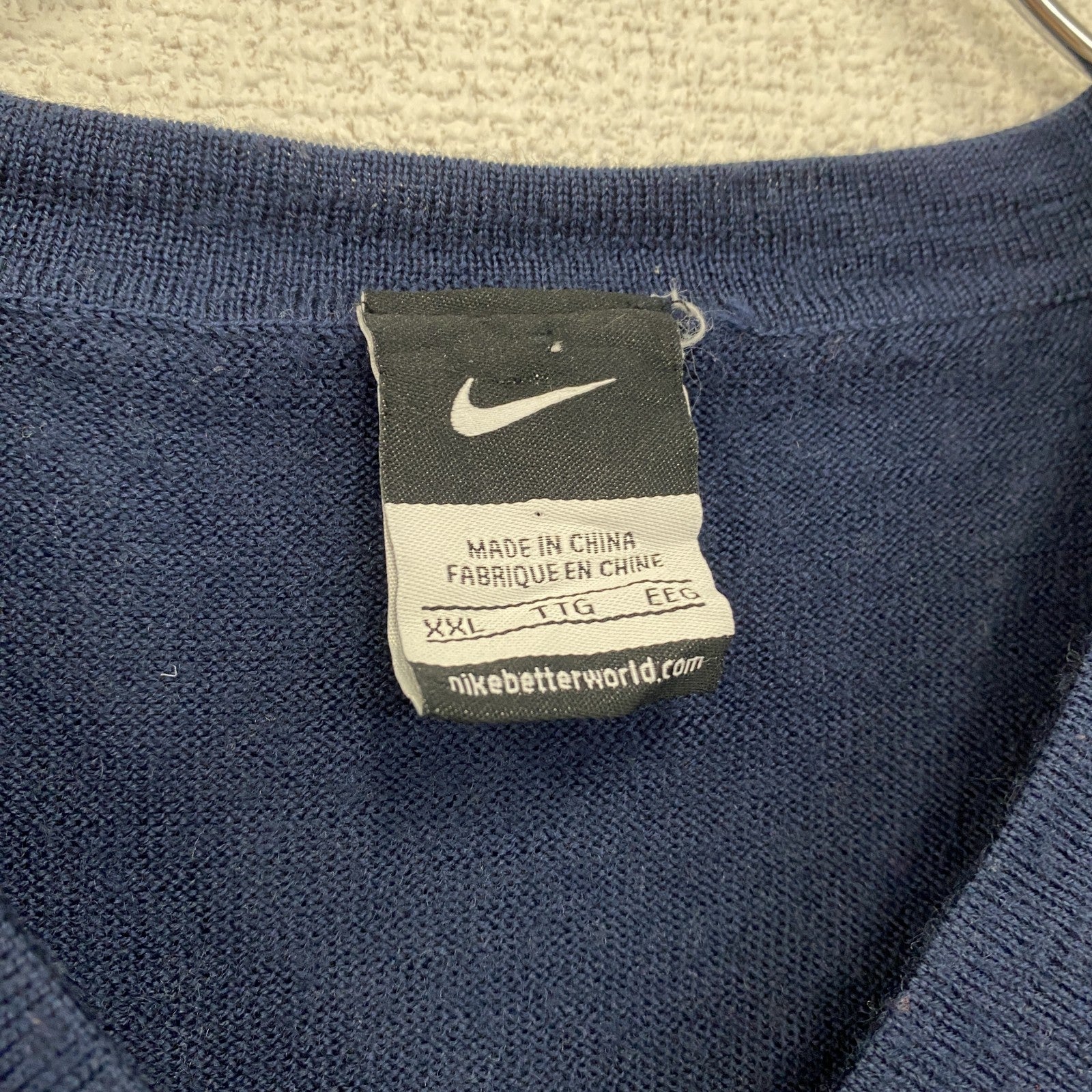 NIKE　ナイキ　ウールニットベスト　紺　ネイビー　2XLサイズ