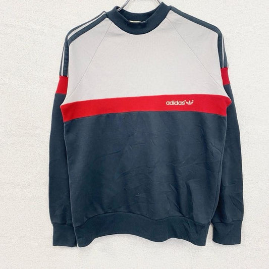 80s　adidas　アディダス　ロゴプリントトレーナー/スウェット　ヴィンテージ　紺　ネイビー　Lサイズ