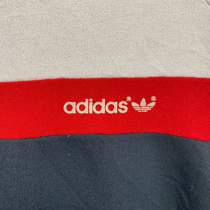 80s　adidas　アディダス　ロゴプリントトレーナー/スウェット　ヴィンテージ　紺　ネイビー　Lサイズ