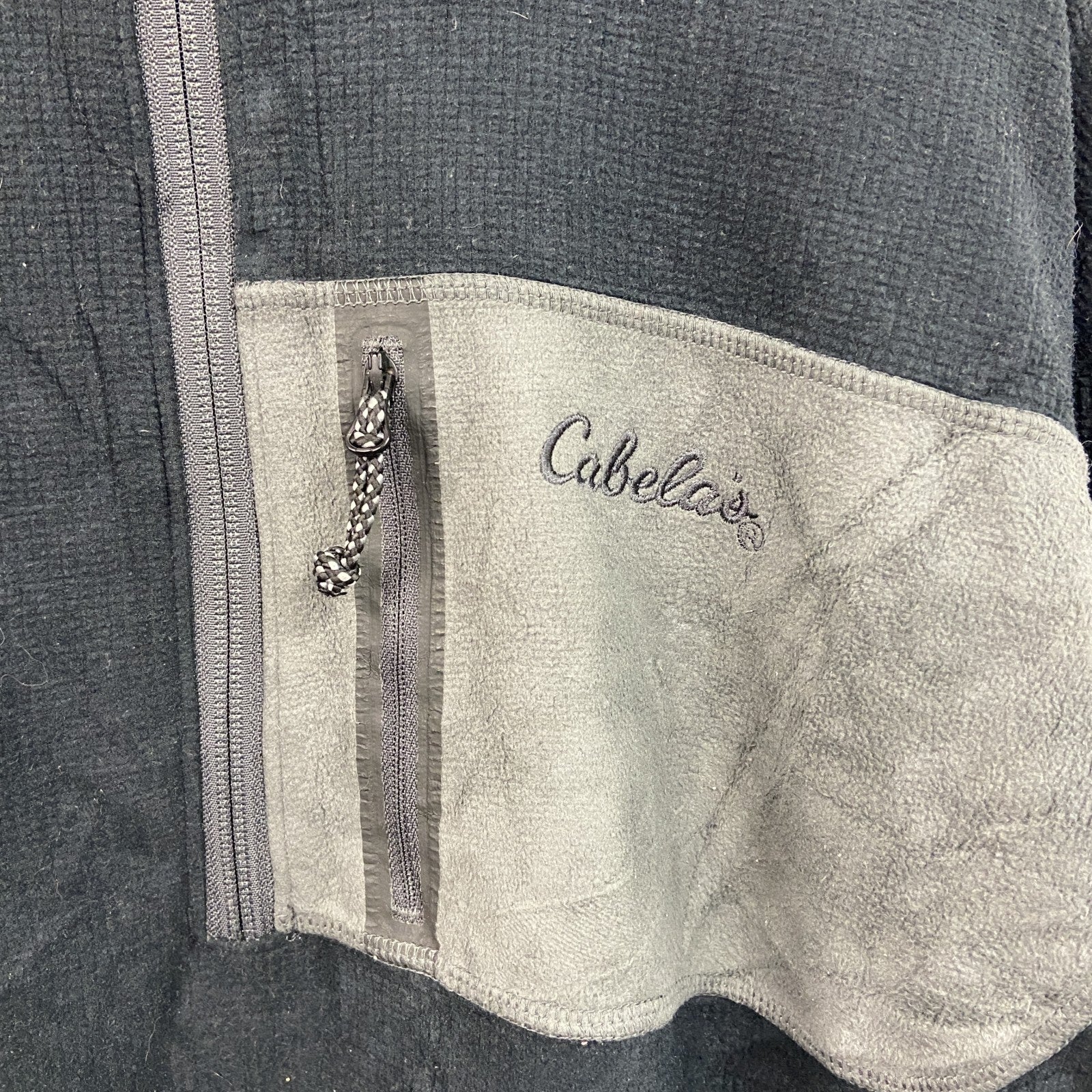 Cabela's　カベラス　フリースプルオーバー　フリースジャケット　ハーフジップ　黒　ブラック　XXXLサイズ
