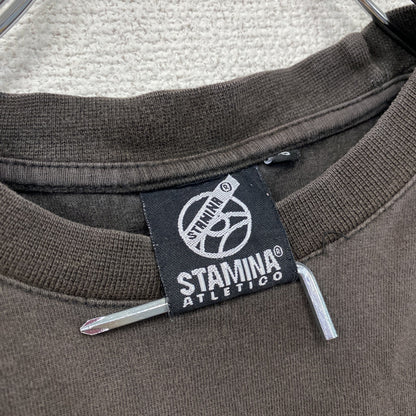 STAMINA　半袖プリントTシャツ　茶色　ブラウン　Sサイズ