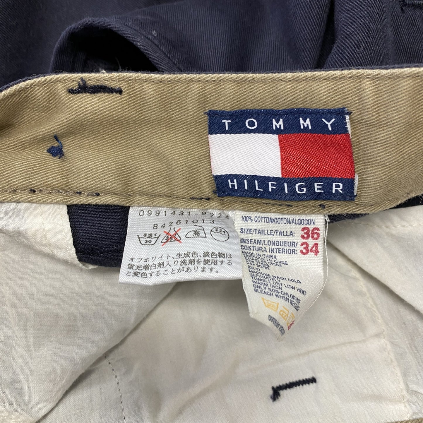 TOMMY HILFIGER　トミーヒルフィガー　ワークパンツ/チノパンツ　ジップフライ　紺　ネイビー　W36サイズ