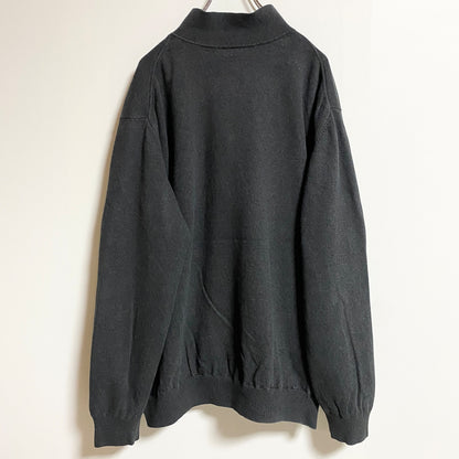 古着 used　PEBBLEBEACH　長袖ハーフジップトラックジャケット　ノームコア　ハイネック　グレー　秋冬服　2XLサイズ