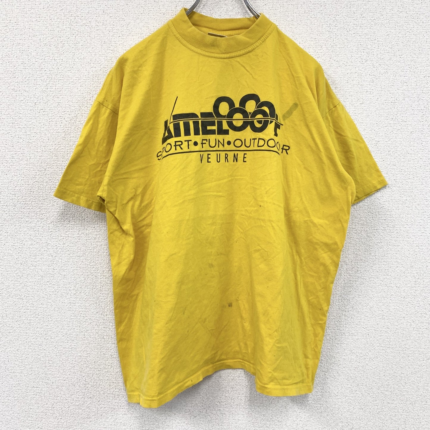 半袖プリントTシャツ　両面プリント　黄色　イエロー